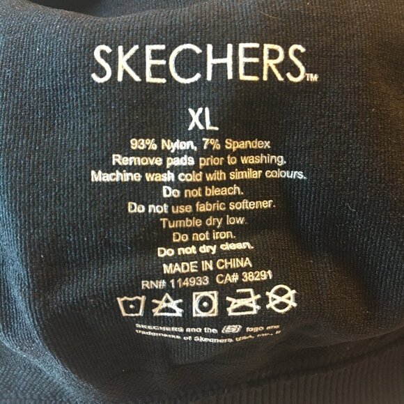 Skechers Sports Bra Womens XL Black Racerback Adjustable Straps - Picture 5 of 5